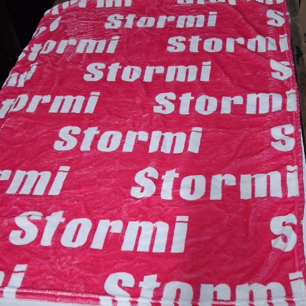 Personalized Blanket "STORMI" Pink & White